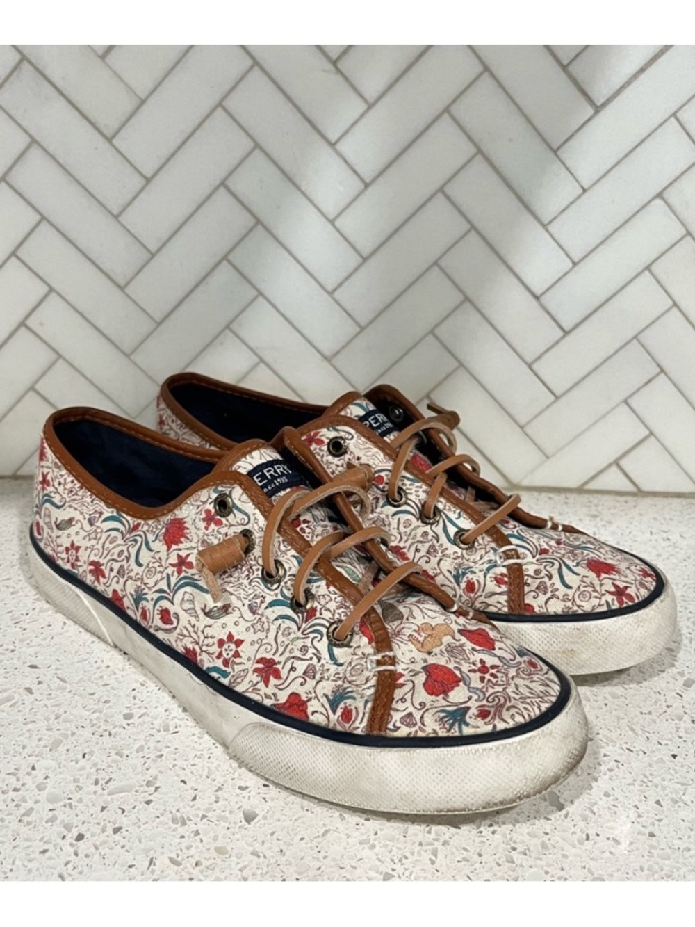 Sperry Top-Sider Seacoast Sneaker Pier View Print Multi Size 8.5